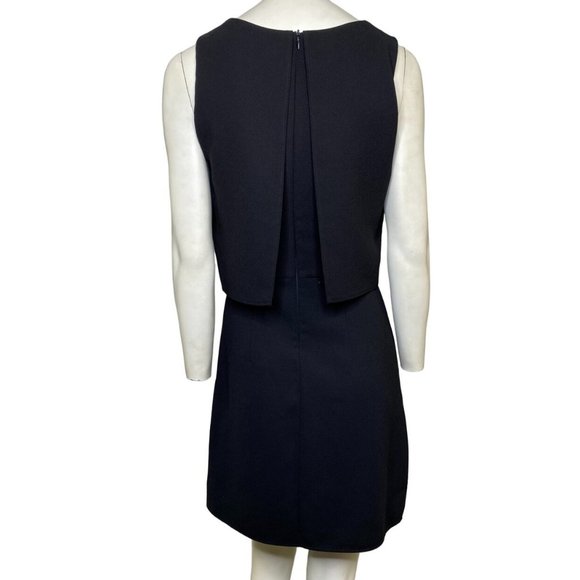 La Pateau Sleeveless Geometric Pattern Overlay Mini Dress Black Size 10 NWT - Picture 2 of 2